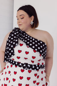 本日限定　Heart Dot Bow Tie Chiffon Dress Heart Dot Bow Tie Chiffon Dress
