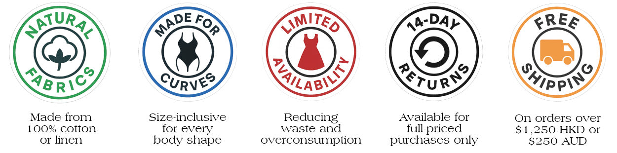 Collection of Cherry bobbins cotton and linen product icons with text labels on a white background