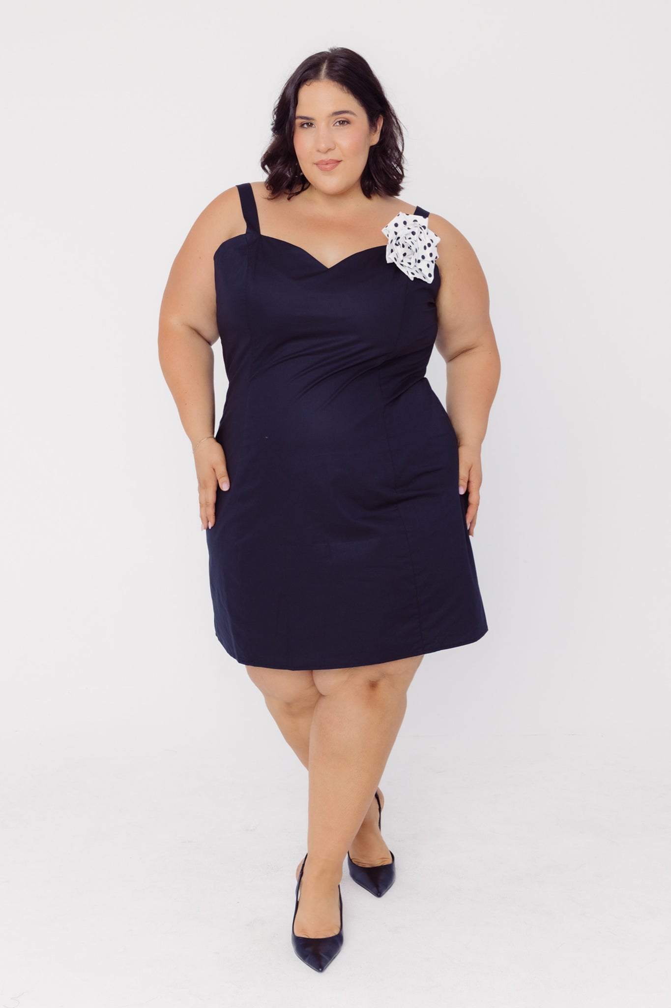 blue dress for baby girl Black Cotton Slip Dress main image 1