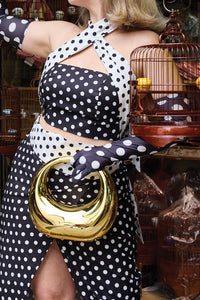 Cherry Bobbins Metallic Gold Statement Handbag