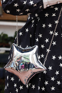 Cherry Bobbins Metallic Silver Statement Star Balloon Bag Shoulder Bag