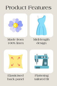 Cherry Bobbins Size Inclusive Natural Linen Halter Neck Green Polka Dot Dress Product Features