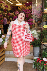 Cherry Bobbins Size Inclusive Sustainable Cotton Red Check Printed Knee Length Vintage Dress