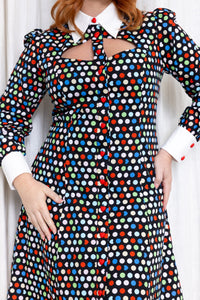 Seventies Multi Spot Dress