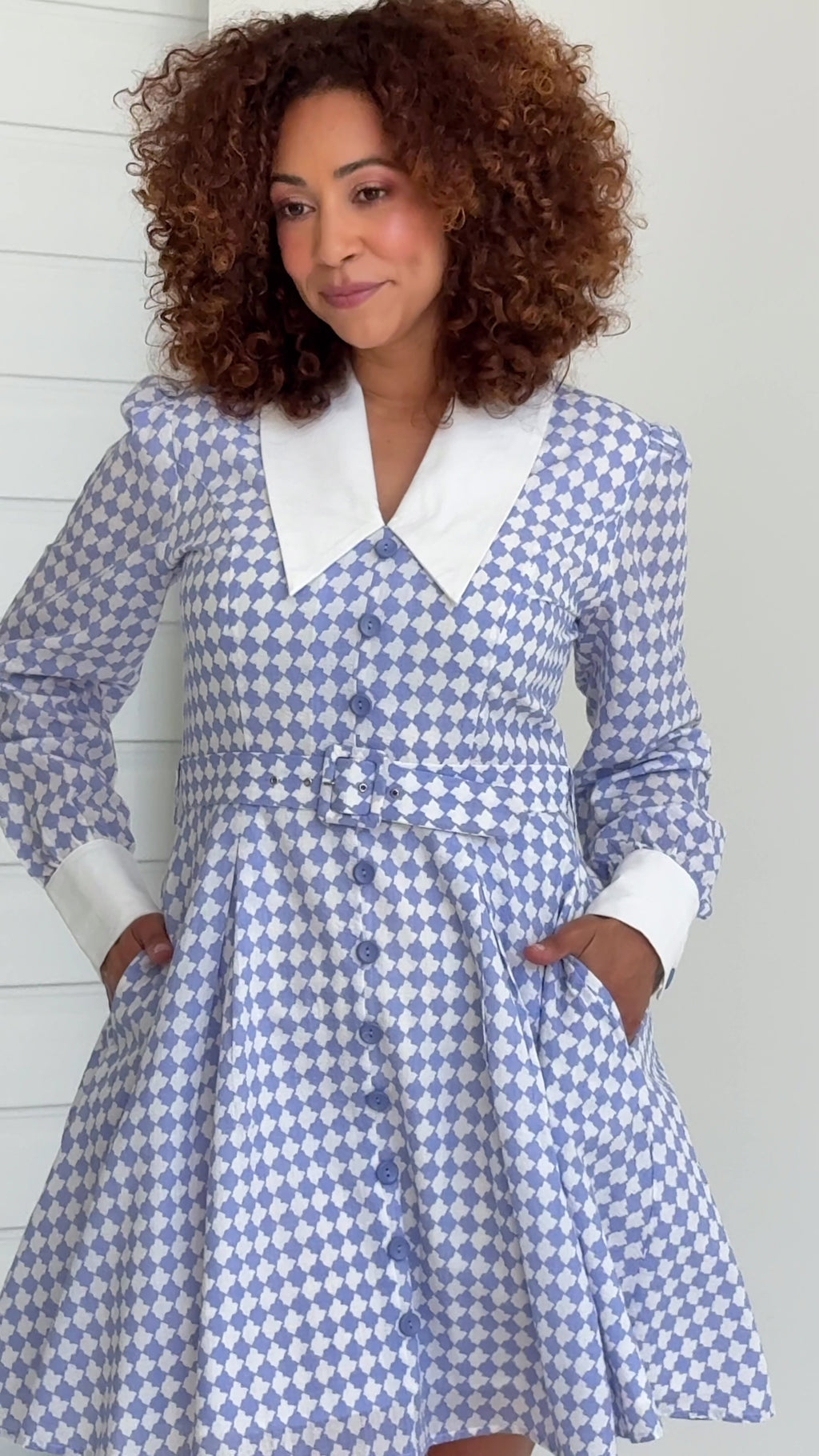 Style video of Cherry Bobbins Wednesday Cotton Dress. Shown on models in sizes 12, 16 and 20.